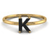 K Letter - Initial Gold Diamond Ring